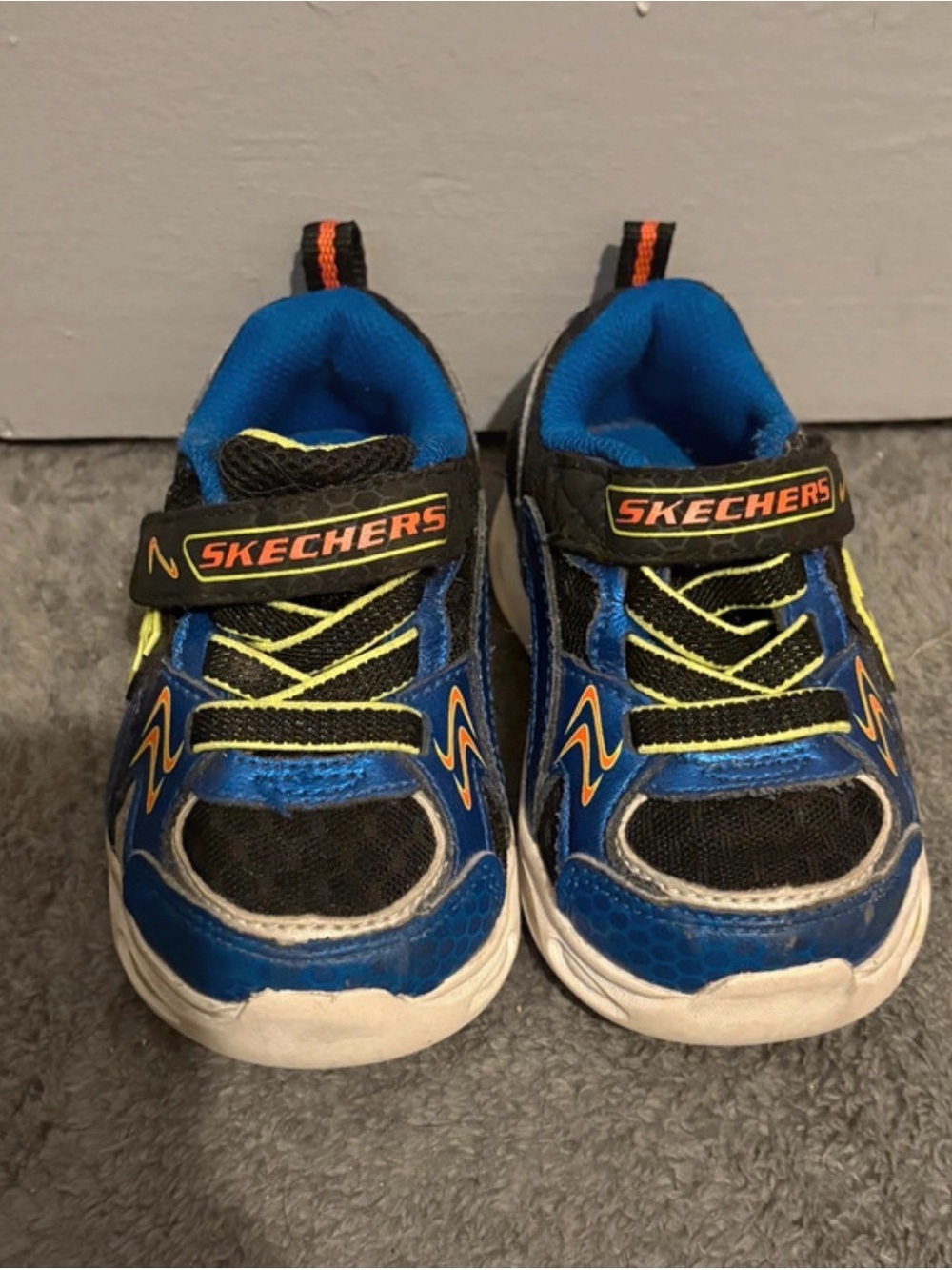 Skechers Kids Blue, Black & Yellow Light Up Sneakers